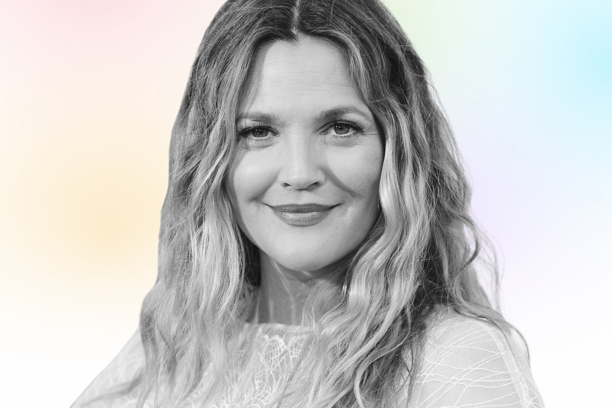 Drew Barrymore looking directly at camera